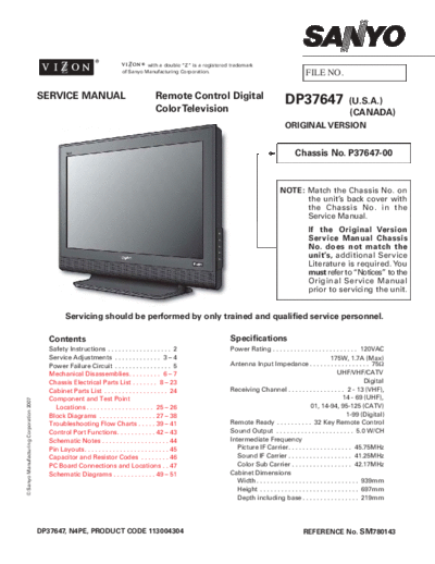 Sanyo Sanyo DP37647 P37647-00 N4PE [SM]  Sanyo Monitor Sanyo_DP37647_P37647-00_N4PE_[SM].pdf