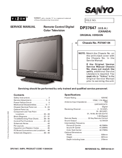 Sanyo Sanyo DP37647 P37647-04 N4PH [SM]  Sanyo Monitor Sanyo_DP37647_P37647-04_N4PH_[SM].pdf