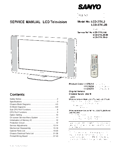 Sanyo Sanyo LCD27XL2 [SM]  Sanyo Monitor Sanyo_LCD27XL2_[SM].pdf