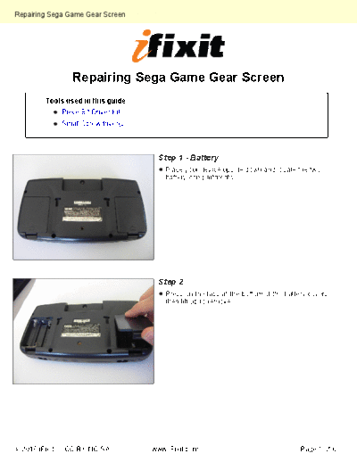 Sega Repairing-Screen-2348  Sega Sega Game Gear Repairing-Screen-2348.pdf