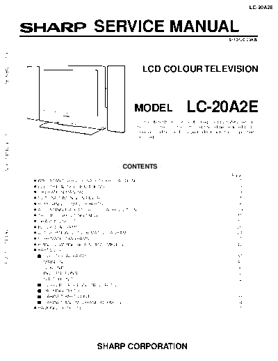 Sharp Sharp LC-20A2E LCD TV [SM]  Sharp Monitor Sharp_LC-20A2E_LCD_TV_[SM].pdf