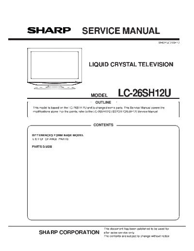 Sharp Sharp LC-26SH12U FINAL SUPP 2 [SM]  Sharp Monitor Sharp_LC-26SH12U_FINAL_SUPP_2_[SM].pdf