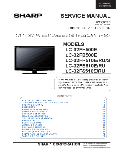 Sharp Sharp LC-32FH500E LC-32FB500E LC-32FH510E LC-32FB510E LC-32FS510E [SM]  Sharp Monitor Sharp_LC-32FH500E_LC-32FB500E_LC-32FH510E_LC-32FB510E_LC-32FS510E_[SM].pdf