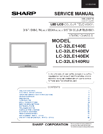 Sharp Sharp LC-32LE140E LC-32LE140EV LC-32LE140EK LC-32LE140RU [SM]  Sharp Monitor Sharp_LC-32LE140E_LC-32LE140EV_LC-32LE140EK_LC-32LE140RU_[SM].pdf