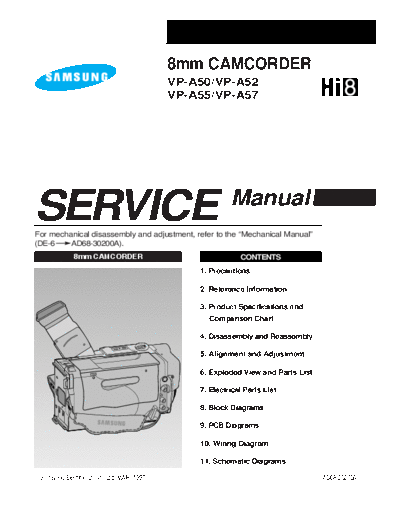 Samsung VP-A50 VP-A52 VP-A55 VP-A57  Samsung Cam VP-A50 VP-A50_VP-A52_VP-A55_VP-A57.pdf