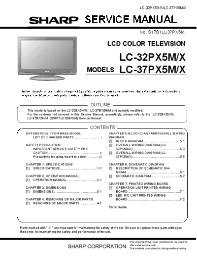 Sharp Sharp LC-32PX5M-X LC-37PX5M-X [SM]  Sharp Monitor Sharp_LC-32PX5M-X_LC-37PX5M-X_[SM].pdf