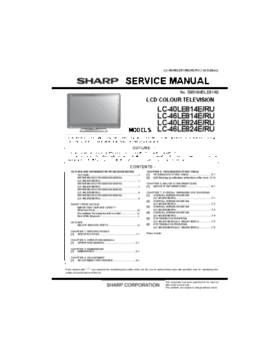 Sharp Sharp LC-40LE814E LC-46LE814 LC-40LE824E LC-46LE824E [SM]  Sharp Monitor Sharp_LC-40LE814E_LC-46LE814_LC-40LE824E_LC-46LE824E_[SM].pdf