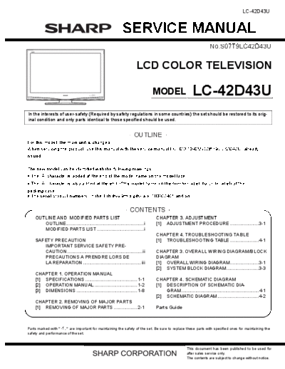 Sharp Sharp LC-42D43U [SM]  Sharp Monitor Sharp_LC-42D43U_[SM].pdf