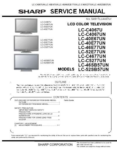 Sharp LC-C4067U LC-C4067UN LC-C4677UN LC-C5277UN LC-40E67UN LC-52E77UN LC-52SB57UN [SM]  Sharp Monitor Sharp_LC-C4067U_LC-C4067UN_LC-C4677UN_LC-C5277UN_LC-40E67UN_LC-52E77UN_LC-52SB57UN_[SM].pdf