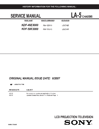 Sony Sony KDF-46E3000 KDF-50E3000 [SM]  Sony Monitor Sony_KDF-46E3000_KDF-50E3000_[SM].pdf