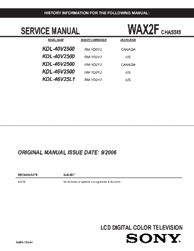 Sony Sony KDL-46V2500 KDL-46V25L1 [SM]  Sony Monitor Sony_KDL-46V2500_KDL-46V25L1_[SM].pdf