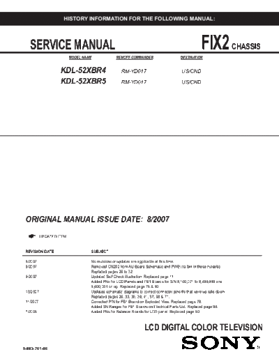 Sony Sony KDL-52XBR5 KDL-52XBR4 [SM]  Sony Monitor Sony_KDL-52XBR5_KDL-52XBR4_[SM].pdf