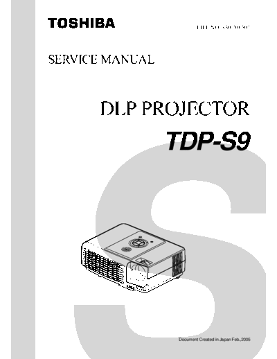 TOSHIBA tdp-s9 174  TOSHIBA LCD Proj tdp-s9_174.pdf