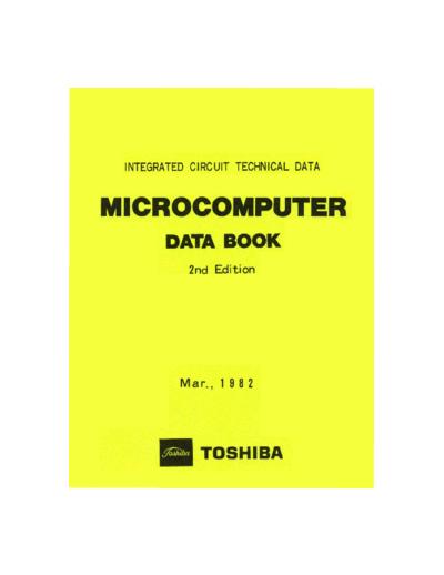 TOSHIBA 1982 Toshiba Microprocessor Data Book  TOSHIBA _dataBooks 1982_Toshiba_Microprocessor_Data_Book.pdf
