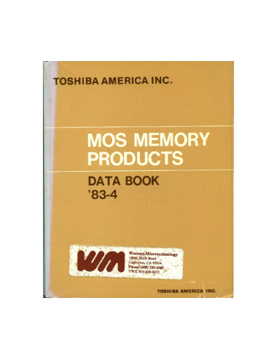 TOSHIBA 1983 Toshiba MOS Memory  TOSHIBA _dataBooks 1983_Toshiba_MOS_Memory.pdf