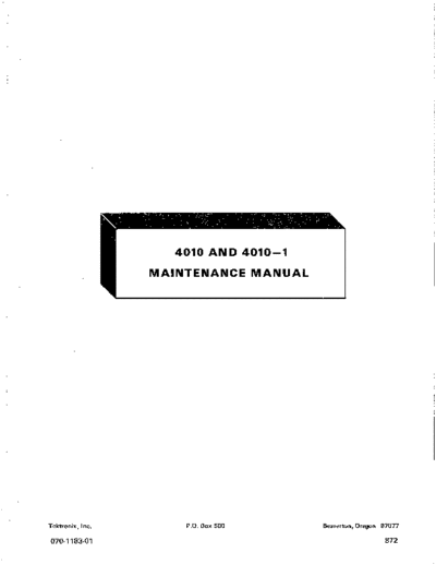 Tektronix 070-1183-01 Rev B 4010 Maintenance Manual Apr 1976  Tektronix 401x 070-1183-01_Rev_B_4010_Maintenance_Manual_Apr_1976.pdf