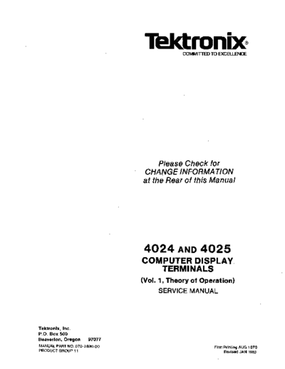 Tektronix 070-2830-00 4024 4025 ServiceVol1 Jan83  Tektronix 402x 070-2830-00_4024_4025_ServiceVol1_Jan83.pdf