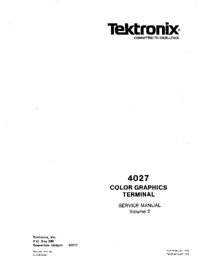 Tektronix 070-2832-00 4027 Service Manual Vol 2 Jan1980  Tektronix 402x 070-2832-00_4027_Service_Manual_Vol_2_Jan1980.pdf