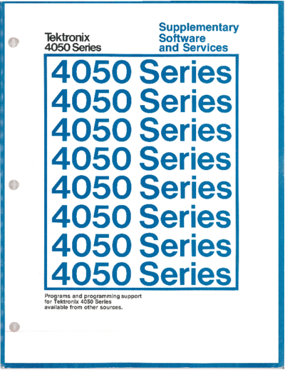 Tektronix Supplementary Software and Services 4050 Series 1980  Tektronix 405x Supplementary_Software_and_Services_4050_Series_1980.pdf