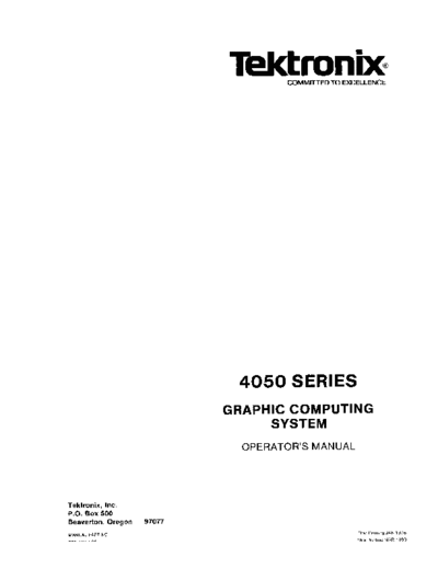 Tektronix 070-1940-01 4050 oper Mar80  Tektronix 405x 070-1940-01_4050_oper_Mar80.pdf