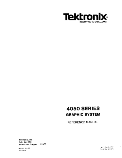 Tektronix 070-2056-01 4050 ref Jul79  Tektronix 405x 070-2056-01_4050_ref_Jul79.pdf