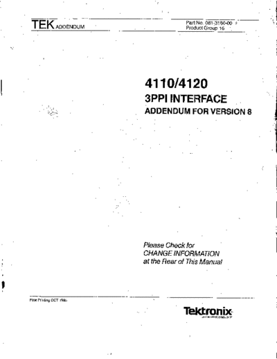 Tektronix 061-3180-00 4110 4120 3PPI Interface Addendum for Version 8 Oct 1985  Tektronix 411x 061-3180-00_4110_4120_3PPI_Interface_Addendum_for_Version_8_Oct_1985.pdf
