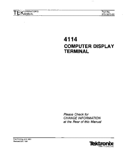 Tektronix 070-3673-00 4114 Oper Dec81  Tektronix 411x 070-3673-00_4114_Oper_Dec81.pdf