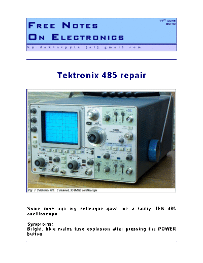 Tektronix tektronix 485 repair  Tektronix 100NIKON tektronix_485_repair.pdf