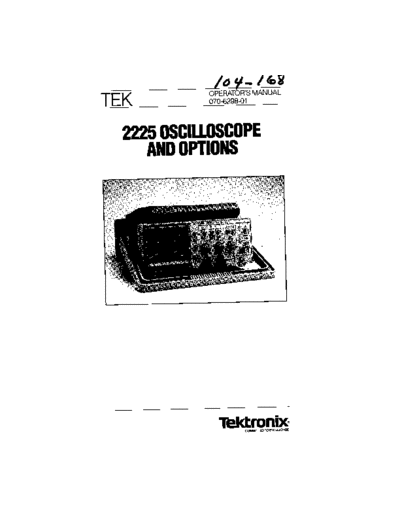 Tektronix tek 2225 man 112  Tektronix 2225 tek_2225_man_112.pdf