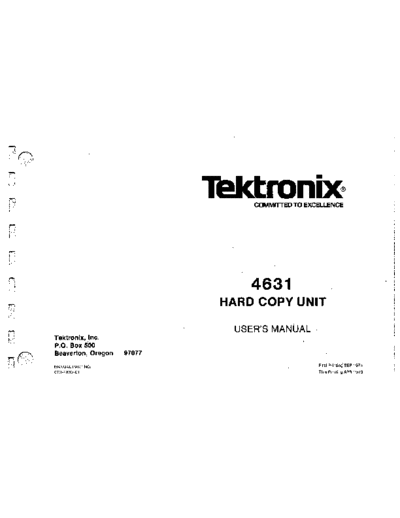 Tektronix 070-1830-01 4631 Hard Copy Unit Users Manual Aug1976  Tektronix 463x 070-1830-01_4631_Hard_Copy_Unit_Users_Manual_Aug1976.pdf