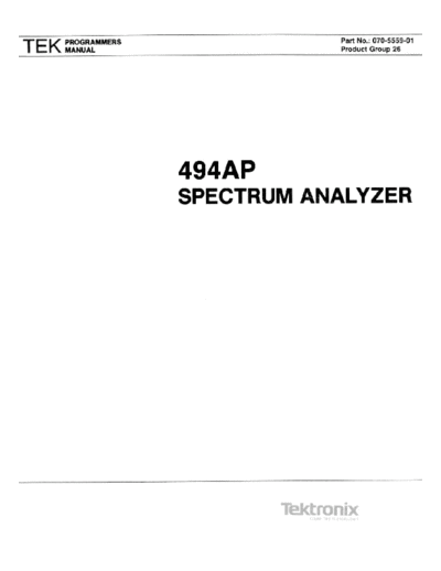 Tektronix 494p prg sm  Tektronix 494ap 494p_prg_sm.pdf