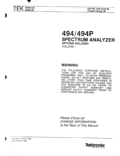 Tektronix 494psmv1 sm  Tektronix 494ap 494psmv1_sm.pdf