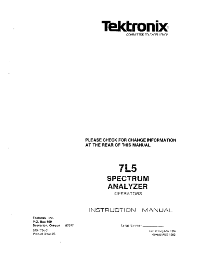 Tektronix 7L5 Op  Tektronix 7L5 7L5_Op.pdf