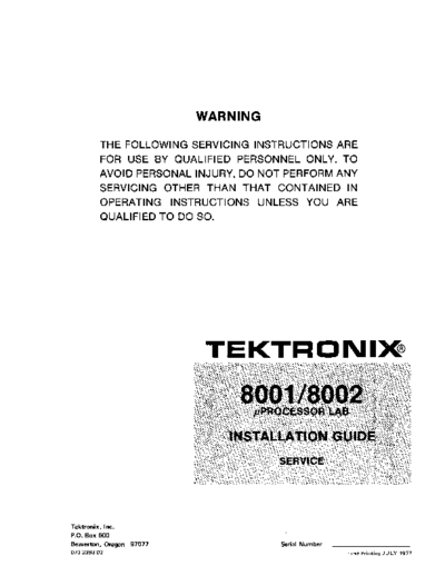 Tektronix 070-2393-02 8002inst Jul77  Tektronix 800x 070-2393-02_8002inst_Jul77.pdf