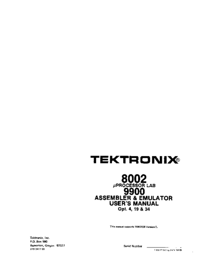 Tektronix 070-2417-00 8002 TMS9900  Tektronix 800x 070-2417-00_8002_TMS9900.pdf