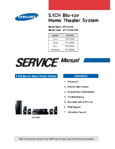 Samsung manual servico home theater samsung ht c5500+  Samsung Audio HT-C5500 manual_servico_home_theater_samsung_ht_c5500+.pdf