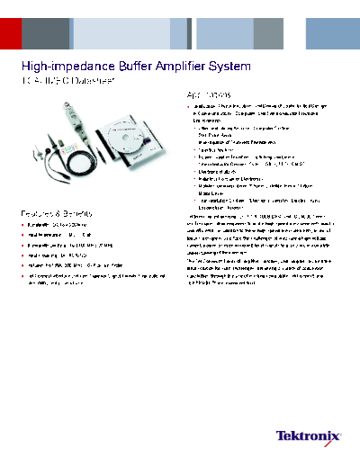 Tektronix TCA-1MEG High-Impedance Buffer Amplifier System Datasheet 60W-15629-3 2  Tektronix TCA-1MEG TCA-1MEG_High-Impedance_Buffer_Amplifier_System_Datasheet_60W-15629-3_2.pdf