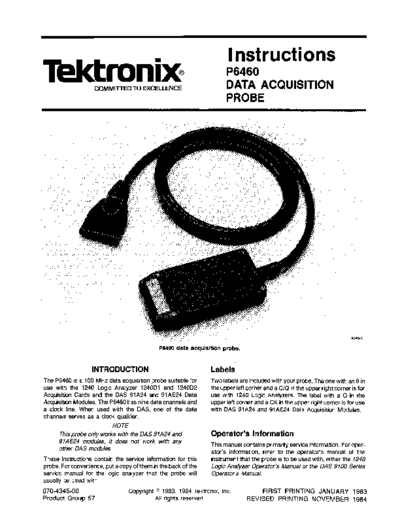 Tektronix 070-4345-00 P6460 Nov84  Tektronix logicAnal 070-4345-00_P6460_Nov84.pdf