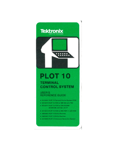 Tektronix 070-1869-02 PLOT 10 Users Reference Guide Sep 1979  Tektronix plot10 070-1869-02_PLOT_10_Users_Reference_Guide_Sep_1979.pdf