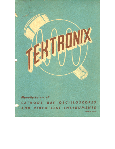 Tektronix Catalog 1953MAR  Tektronix publikacje Catalog_1953MAR.pdf