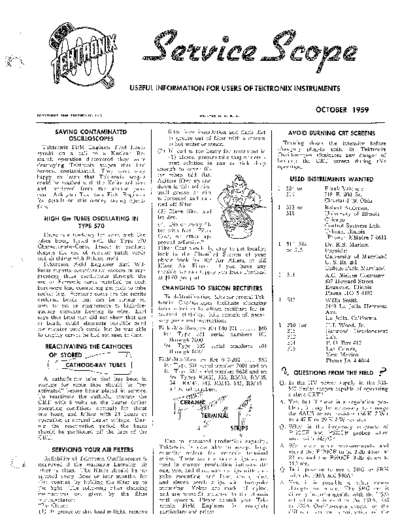 Tektronix Service Scope - 10-1959-10-1970  Tektronix publikacje Service_Scope_-_10-1959-10-1970.pdf