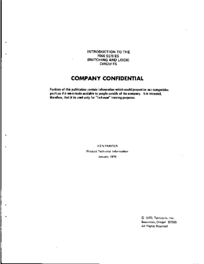 Tektronix Tek 7000 Series Switching and Logic  Tektronix publikacje Tek_7000_Series_Switching_and_Logic.pdf