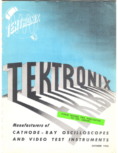 Tektronix Catalog 1950  Tektronix publikacje Tektronix_Catalog_1950.pdf