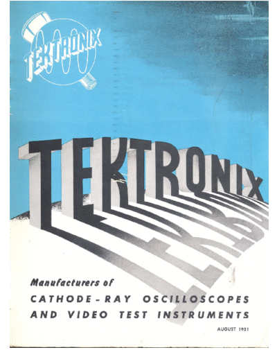 Tektronix Catalog 1951  Tektronix publikacje Tektronix_Catalog_1951.pdf