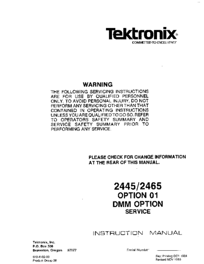 Tektronix 070-4182-00 2465dmmSvc Nov85  Tektronix scope 070-4182-00_2465dmmSvc_Nov85.pdf