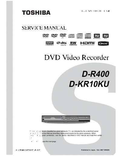 TOSHIBA d r400 kr10ku 664  TOSHIBA DVD D-R400 d_r400_kr10ku_664.pdf