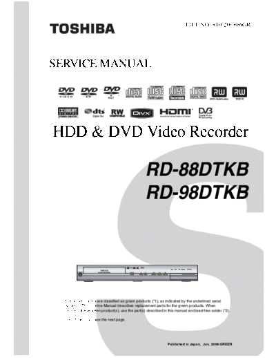 TOSHIBA hfe toshiba rd-88dt 98dt kb service en  TOSHIBA DVD RD-88DT hfe_toshiba_rd-88dt_98dt_kb_service_en.pdf