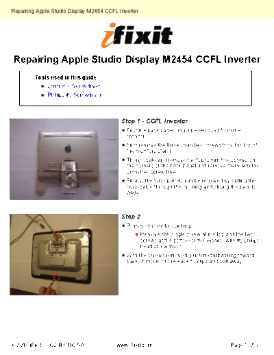 apple Repairing-CCFL-Inverter-2118  apple Apple Studio Display M2454 Repairing-CCFL-Inverter-2118.pdf