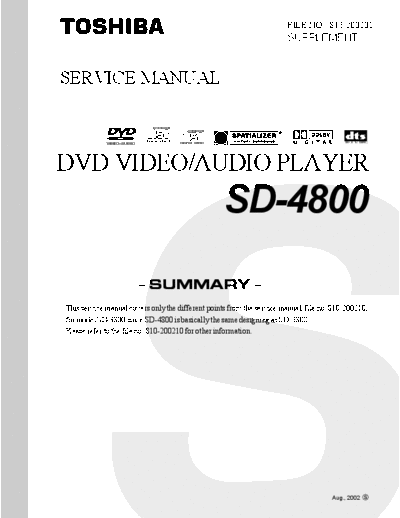 TOSHIBA TOSHIBA SD-4800 Supplement  TOSHIBA DVD SD-4800 TOSHIBA_SD-4800_Supplement.pdf