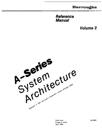 burroughs 5014954 aSeriesArcVol2Apr84  burroughs A-Series 5014954_aSeriesArcVol2Apr84.pdf